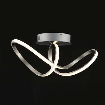 Chantelle 19.5" Modern Minimalist Aluminum Loop Integrated LED Semi Flush Mount - JONATHAN Y